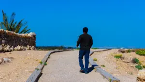 hussain andaryas walking at beer sheva well of promise